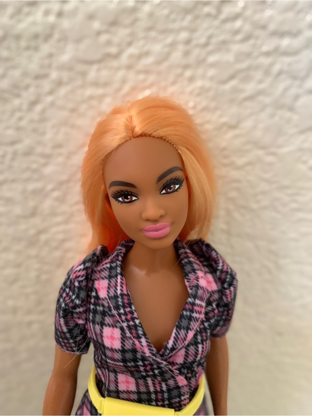 Barbie Fashionistas Doll, Curvy with Orange Hair & Pink Plaid Dress